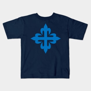 Flowered cross (blue) Kids T-Shirt